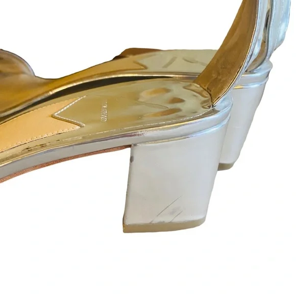 B BRIAN ATWOOD Metallic Studded Ankle Wrap Kendall Sandal - Picture 5 of 10